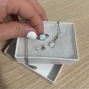 💕Opal and Pink Sapphire Jewelry Set 💕